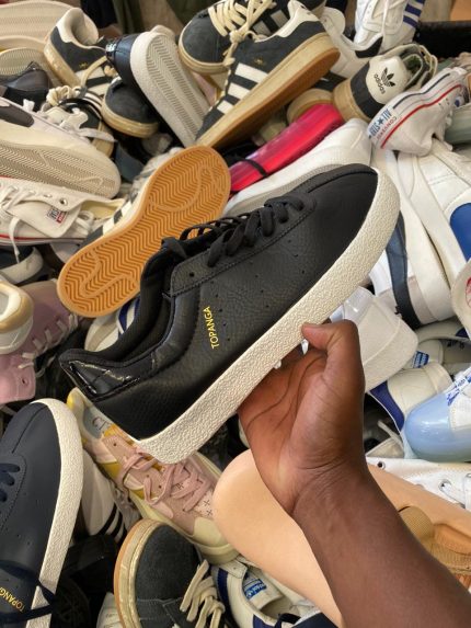 black Adidas Topanga sneakers