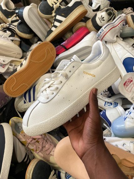 white leather Adidas Topanga